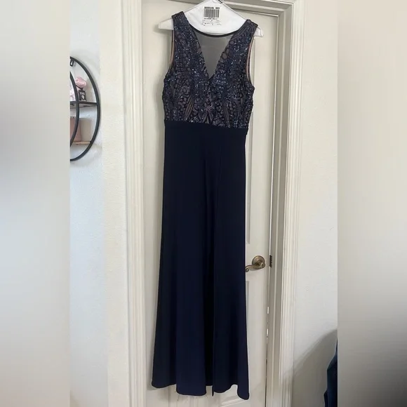 Dresses | Davids Bridal Navy Blue Dress Size 1 | Poshmark